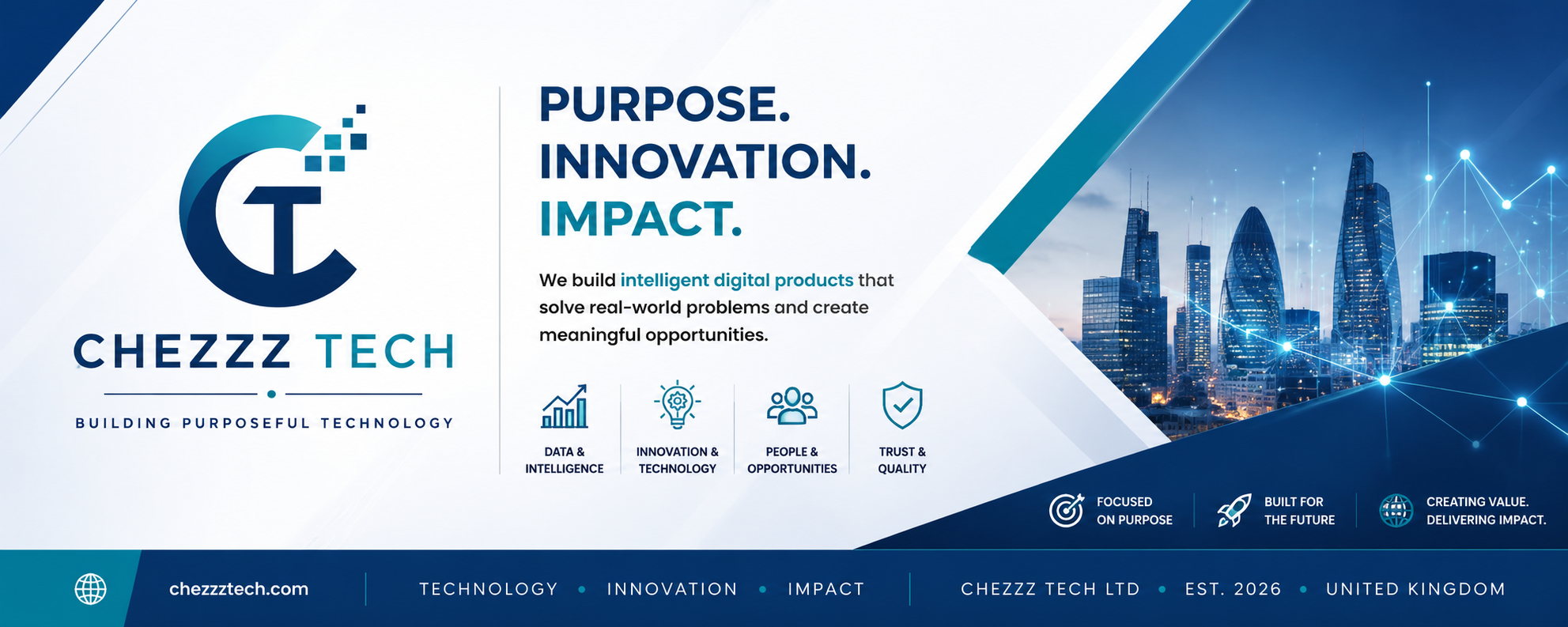 Chezzz Tech Ltd corporate banner — Purpose, Innovation and Impact